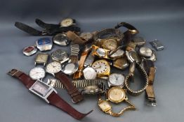 A collection of thirty five wristwatches, mainly Gentleman's various makers including Longines,