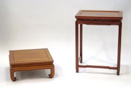 A Chinese hardwood occasional table, 66cm high x 51cm wide x 35.