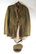 A WWII North Staffordshire Regiment Officer's uniform comprising jacket, trousers,