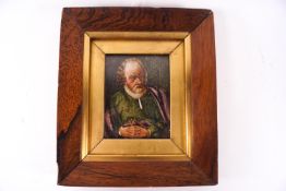 A 19th century miniature of St Peter, watercolour on ivory,