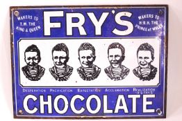 An original Fry's Chocolate enamel sign,