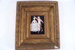 After Lorenz Pash, Children Dancing, miniature, oil on panel, inscribed to verso J W Wicks, 8.