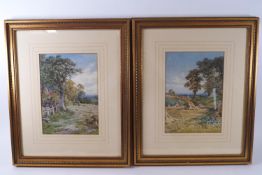 Charles James Adams, Haymakers, watercolour and bodycolour, a pair,