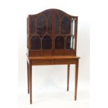 A 19th century mahogany display cabinet on stand,