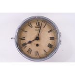 A Smiths chromed eight day ship's clock,