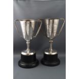 Two silver Art Deco style Glastonbury Christmas Fatstock Show and Sale cups, dated 1962 and 1963,
