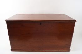 A 19th century mahogany box with brass handles,