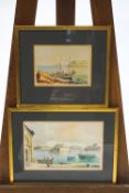 Joseph Galea (Maltese) 1904-1985, 'Custom House' and 'Slienna Harbour' Malta, pair of watercolours,