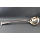 A Victorian silver Kings pattern soup ladle, by Mary Chawner,