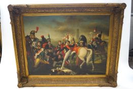 Continental school, 20th century, Napoleon after the Battle, oil on canvas, unsigned,