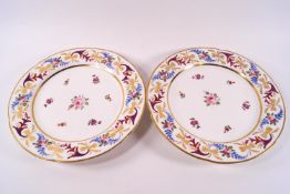 A pair of early 19th century Coalport Feltspar porcelain plates,