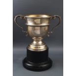 A small silver two handled trophy cup, 8.