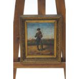 Continental School, 19th century, Figure of Soldier with his rifle, oil on board,