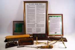 Various billiards and snooker related equipment,