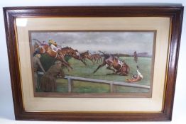 Cecil Aldin, The Grand National, signed in pencil lower left, remarque stamp to margin,