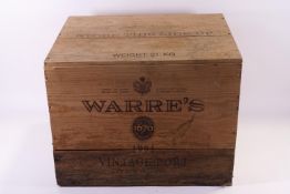 A case of 12 bottles of Warre's vintage port,