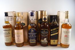 6 bottles of whisky comprising : 1 Bladnoch (750ml, 40% proof,