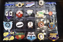 A collection of twenty enamel Speedway badges