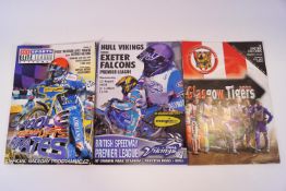 A quantity of Speedway programmes plus complete years from Exeter,