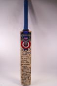 A Hampshire county signed cricket bat, including signatures from Gloucester, Surrey,