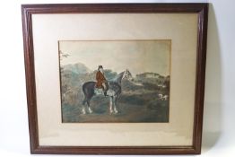 English School, 19th century, Gentleman on a horseback with hounds to the background,