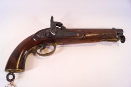 A mid-19th century English Cavalry percussion pistol,
