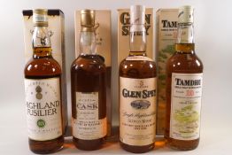 4 bottles of whisky comprising : 1 Highland Fusilier 15 year old (G & M) (700ml, 40% proof,