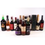 Twelve bottles of Cognac, red wine,