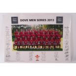 A signed photograph of the Welsh rugby team 2013