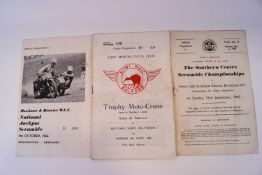 A quantity of 1960's and present day Scramble programmes and photographs