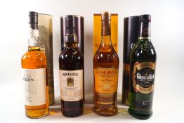 4 bottles of whisky comprising : 1 Oban (700ml, 43% proof,