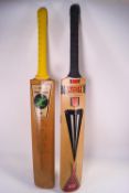 Two signed cricket bats, Gloucestershire and Somerset,