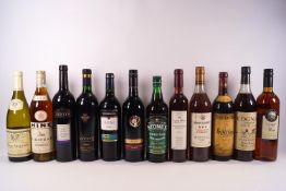 Twelve bottles of red wine, Cognac,