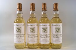 4 bottles of Portbury 100 7 year old whisky, 700ml, 46% proof, Malt for Millenium, Campbelltown,