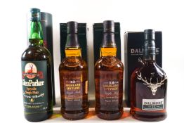 4 bottles of whisky comprising : 1 Dalmore 15 year old (700ml, 40% proof,