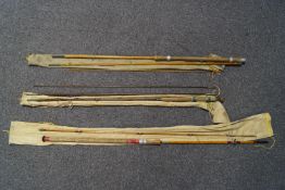 An Edgar Sealey 'Nufloat' three piece split cane rod with original bag,