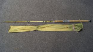 An Allcocks Duraglass boat rod in bag and a Grace and Young Seajecta-Six boat reel