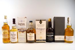 5 bottles of whisky comprising : 1 Glenkinchie 10 year old (750ml,