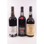 Three bottles of port : Taylor's 1975 vintage, bottled by Taylor, Fladgate and Yeatman,