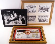 Manchester United mirror (1968 European cup winners) Nobby Stiles signed photo (World cup 1966)