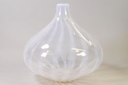 A Studio glass vase, of globular form with a narrow neck,