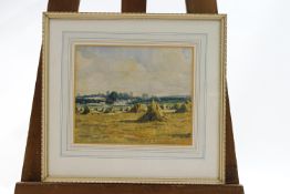 Cyril Grant, Haystacks, watercolour, signed lower left, 25.