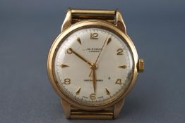 A 1950's J W Benson Gentleman's 9ct gold cased with gold plate linked bracelet.64.