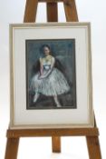 French school, portrait of a ballet dancer, pastel, 37cm x 25cm,