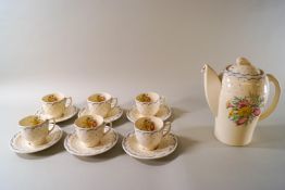 A Susie Cooper tea set, comprising teapot,