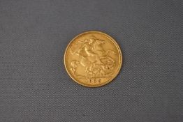 A 22ct yellow gold half sovereign coin, dated 1905 4.