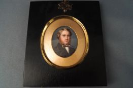 A portrait miniature of William Lewther, attributed to Floriano Pietrocola, watercolour on ivory, 4.