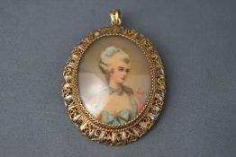 An 18th century portrait miniature of the Duchess of Rutland by Anne, Countess of Chesterfield,