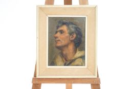 In the manner of Augustus John, Study of a man, circa 1940, oil on canvas board,