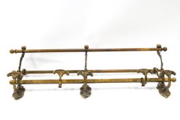 A Victorian brass hat and coat stand